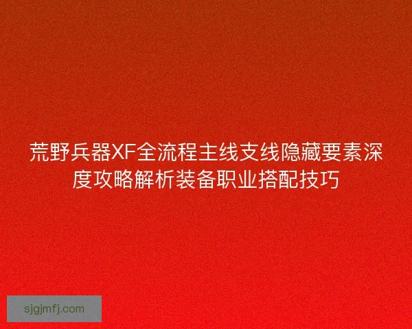 荒野兵器XF全流程主线支线隐藏要素深度攻略解析装备职业搭配技巧